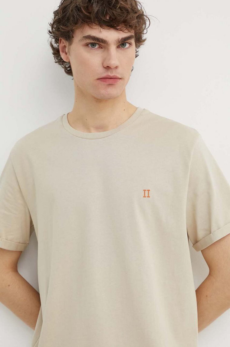 Les Deux t-shirt bawełniany kolor beżowy gładki LDM101155