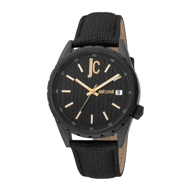 Czarny męski zegarek skórzany Just Cavalli