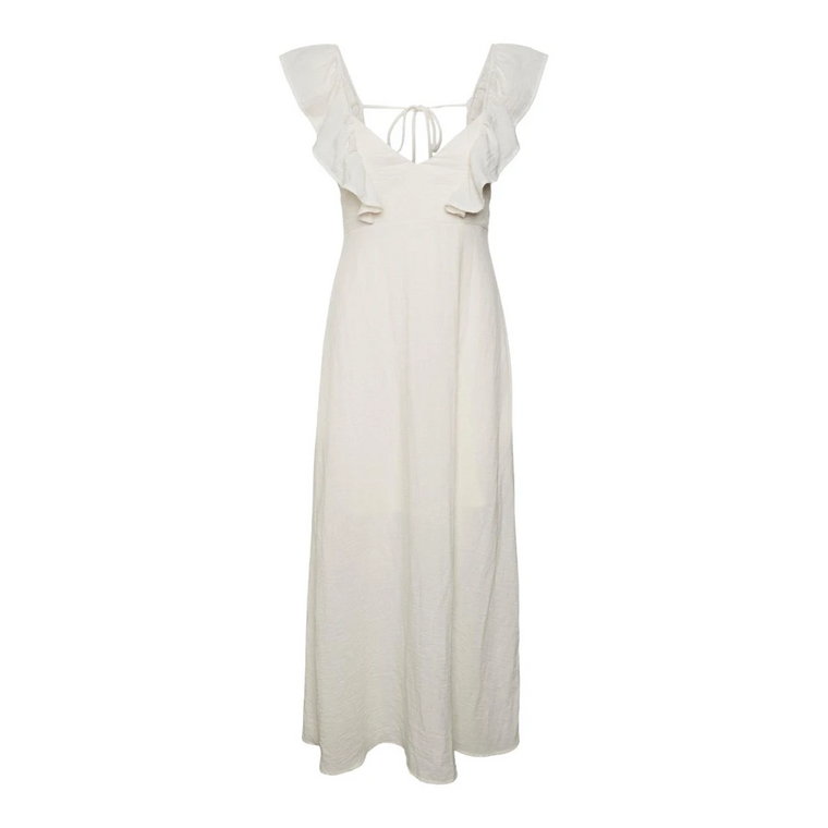 Biała Sukienka bez Rękawów z Koronką Vero Moda