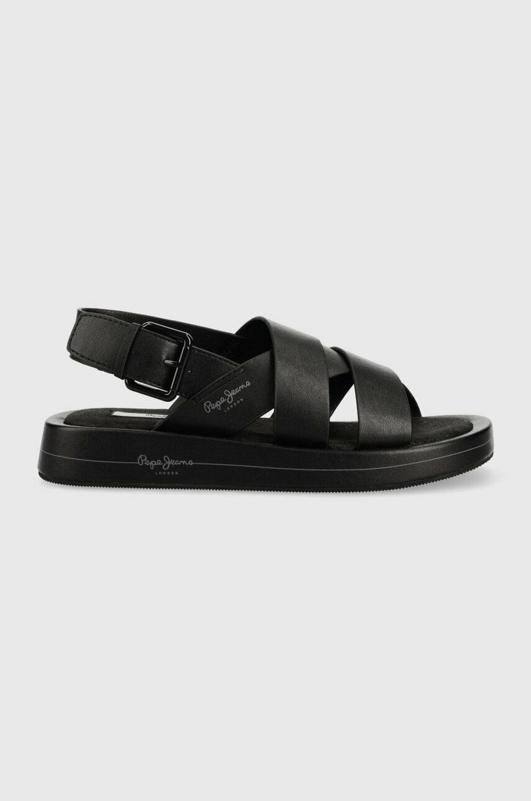 Pepe Jeans sandały SUMMER damskie kolor czarny na platformie PLS90578