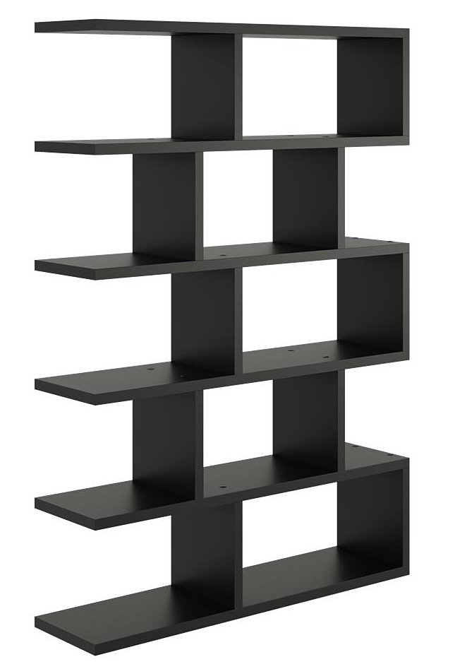 Czarny minimalistyczny regał otwarty stojący lub wiszący - Rila