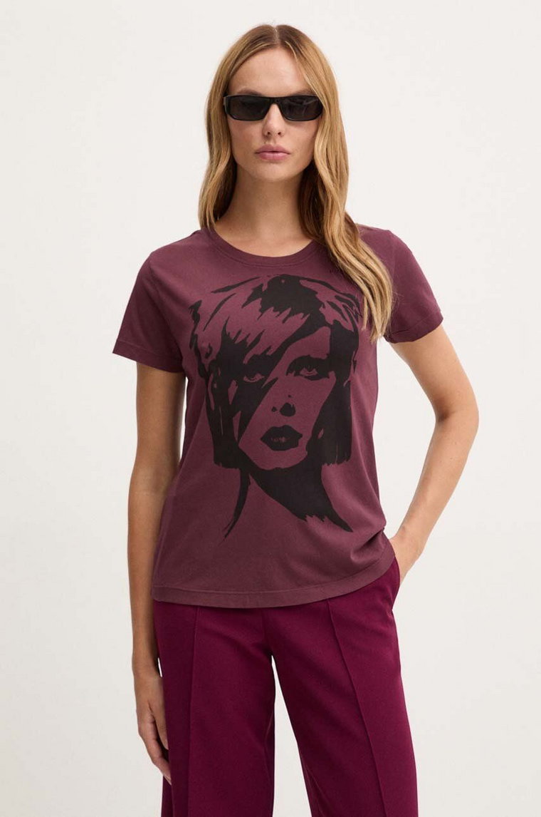 Pinko t-shirt bawełniany damski kolor różowy 100355 A293