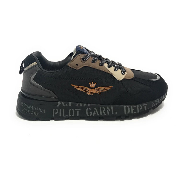 Męskie buty do biegania w kolorze czarnym/szarym Aeronautica Militare