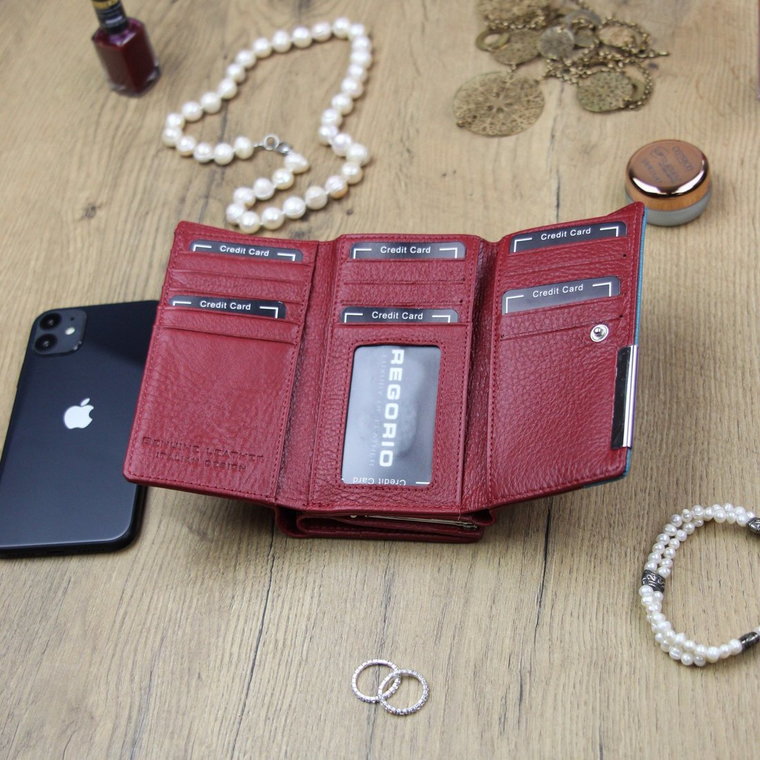 Skórzany podłużny duży damski portfel od Gregorio