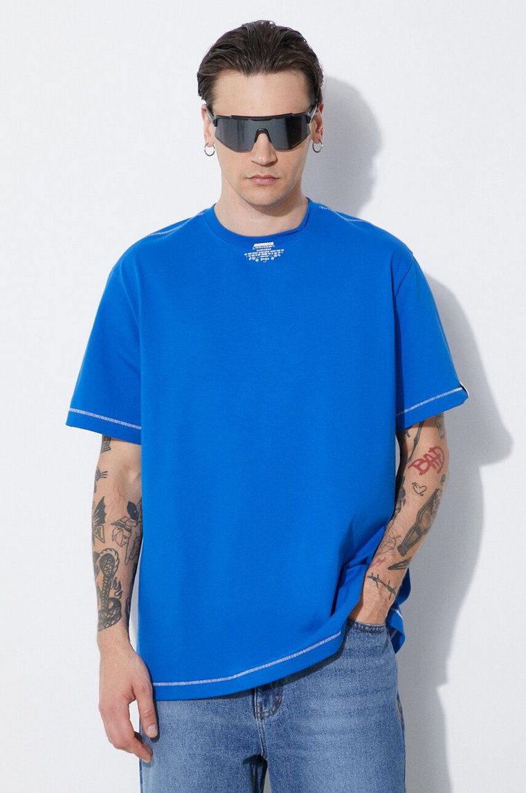 Ader Error t-shirt Tee męski kolor niebieski gładki BN01SSTS0103