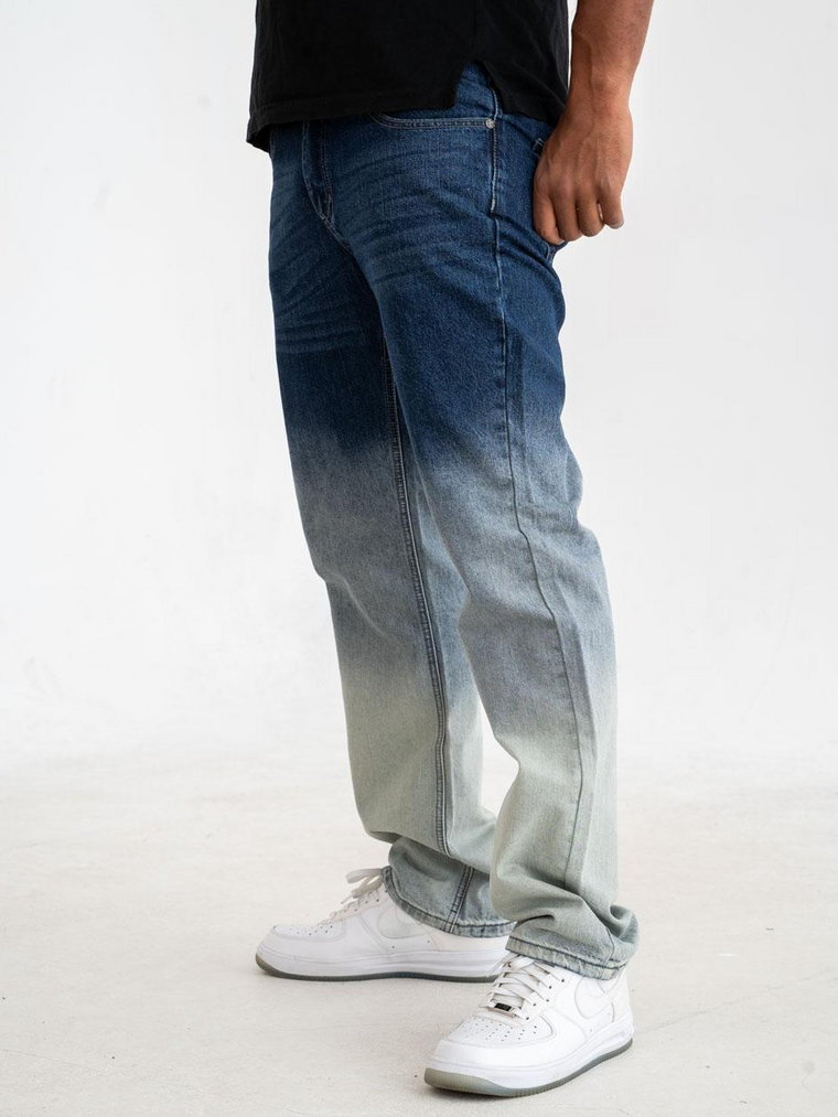 Spodnie Jeansowe Męskie Niebieskie / Białe Royal Blue Gradient PRODUKT Z WADĄ