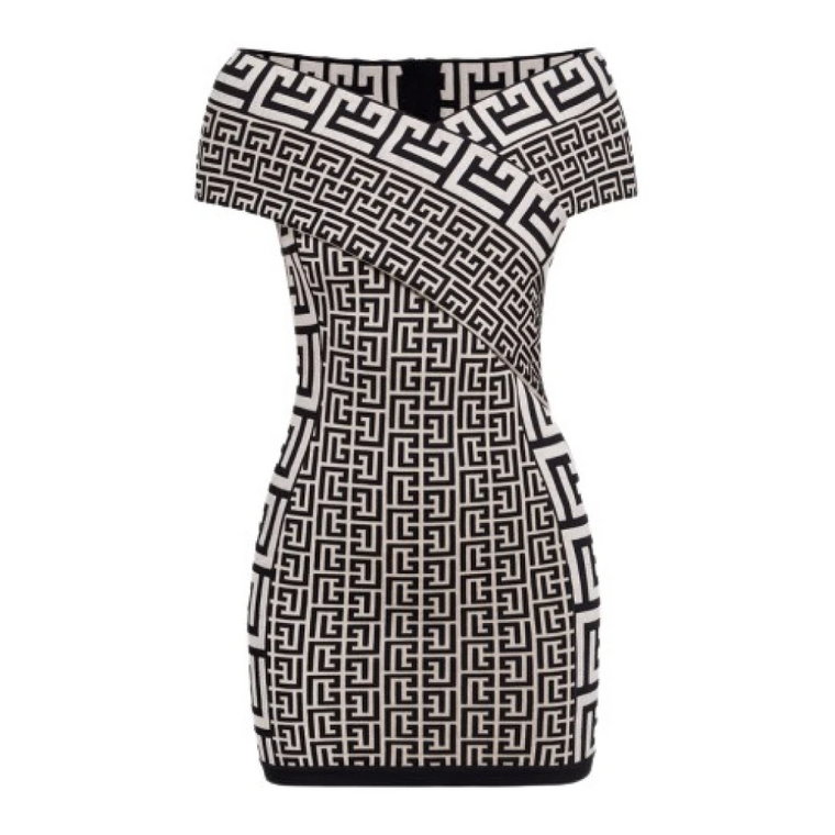 Elegancka sukienka Bodycon Monogram Balmain