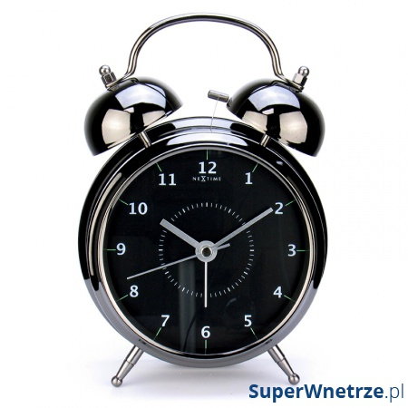 Budzik 20 cm NEXTIME Wake up czarny kod: 5113 ZW