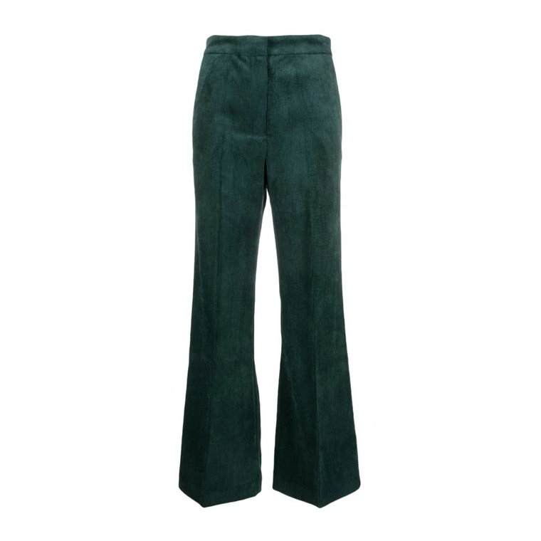 Ivy Green Corduroy Spodnie z Rozszerzanymi Nogawkami 8PM