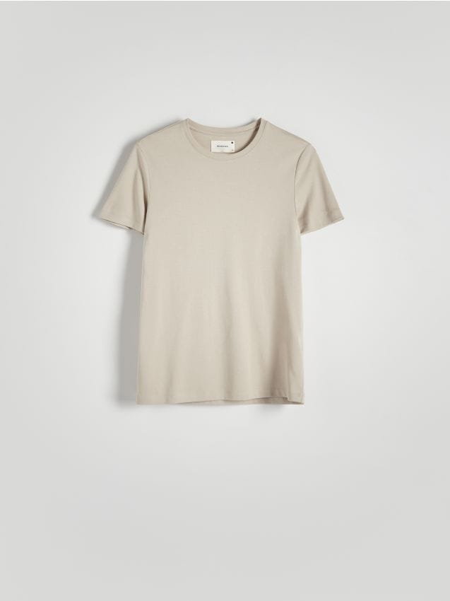 Reserved - T-shirt slim fit - kremowy