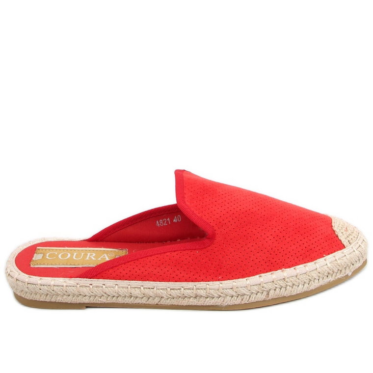 Klapki damskie espadryle Carmen Red czerwone