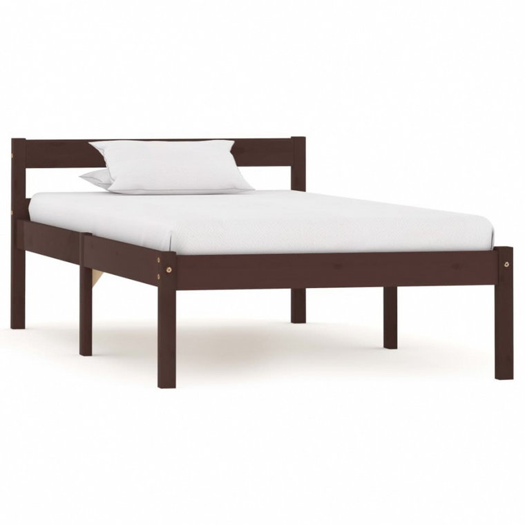 Rama łóżka, ciemnobrązowa, lite drewno sosnowe, 90 x 200 cm kod: V-283202