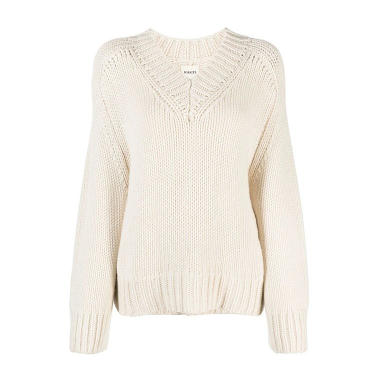 Sweter z Dekoltem w Serek, 103 Cream Lucinda Khaite