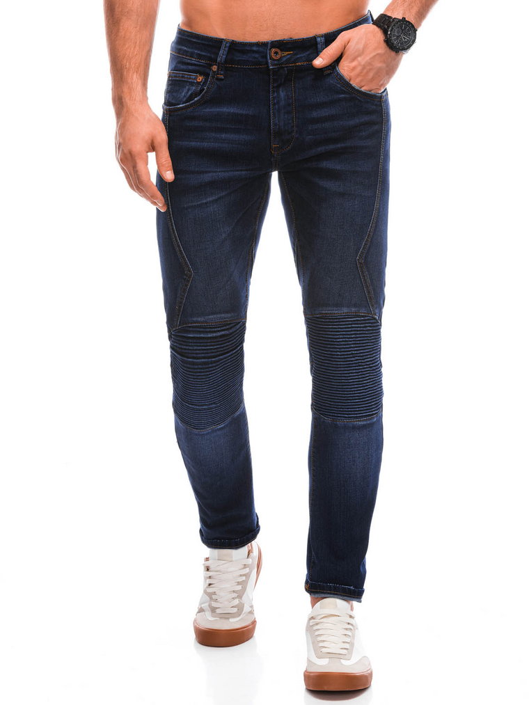 Spodnie męskie jeansowe P1416 - niebieskie