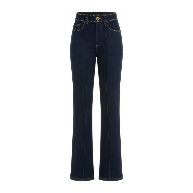 Lucy Studs Straight Leg Jeans - Ciemny Denim Guess