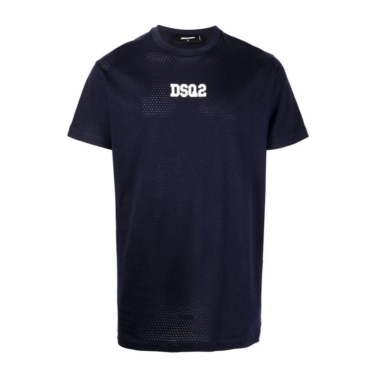 Niebieski Casual Męski T-shirt Dsquared2