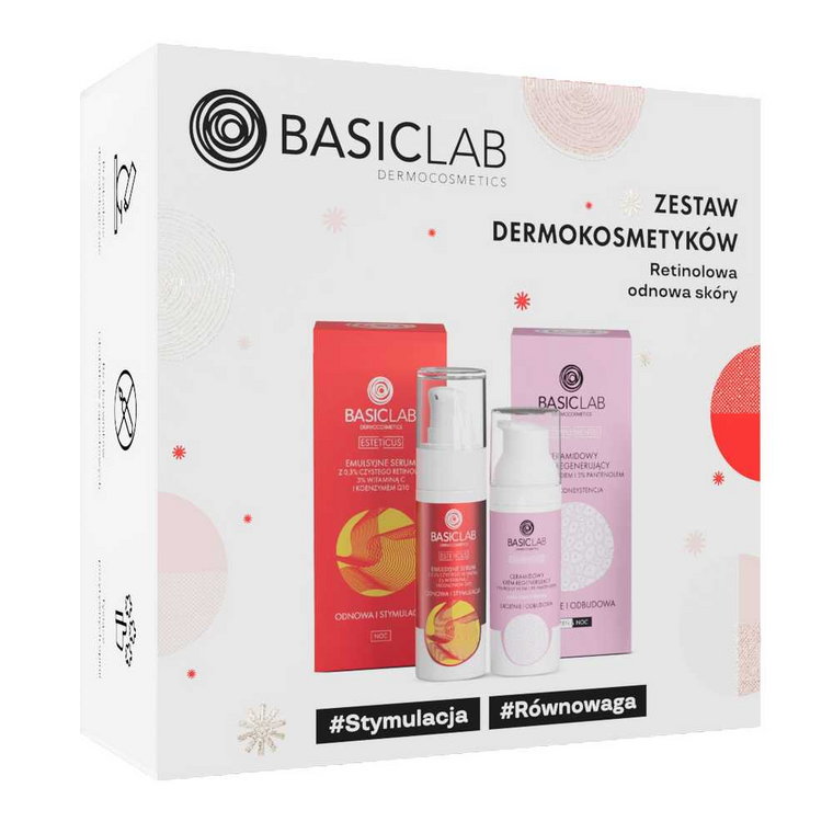 Basiclab -  Retinolowa odnowa (Ceramidowy krem regenerujący 50ml + Emulsyjne serum 30ml)