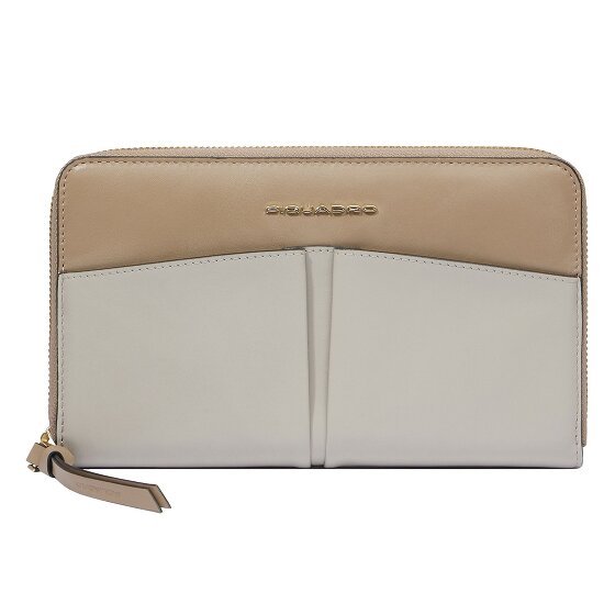 Piquadro W134 Portfel Ochrona RFID Skórzany 19 cm beige