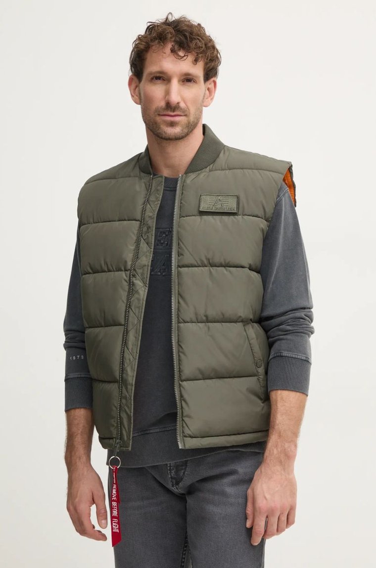 Alpha Industries bezrękawnik Puffer Vest męski kolor zielony przejściowy 118109.142-ZIELONY