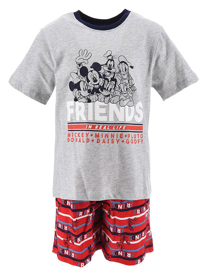 Disney Mickey Mouse Piżama "Mickey" w kolorze szaro-czerwonym