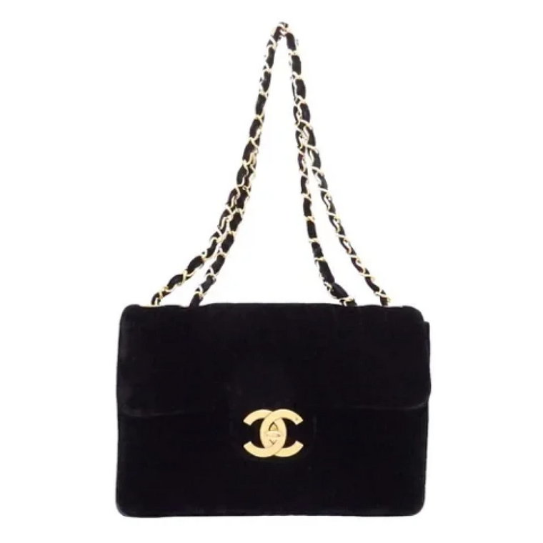 Używana czarna torebka na ramię Chanel z zamszu Chanel Vintage