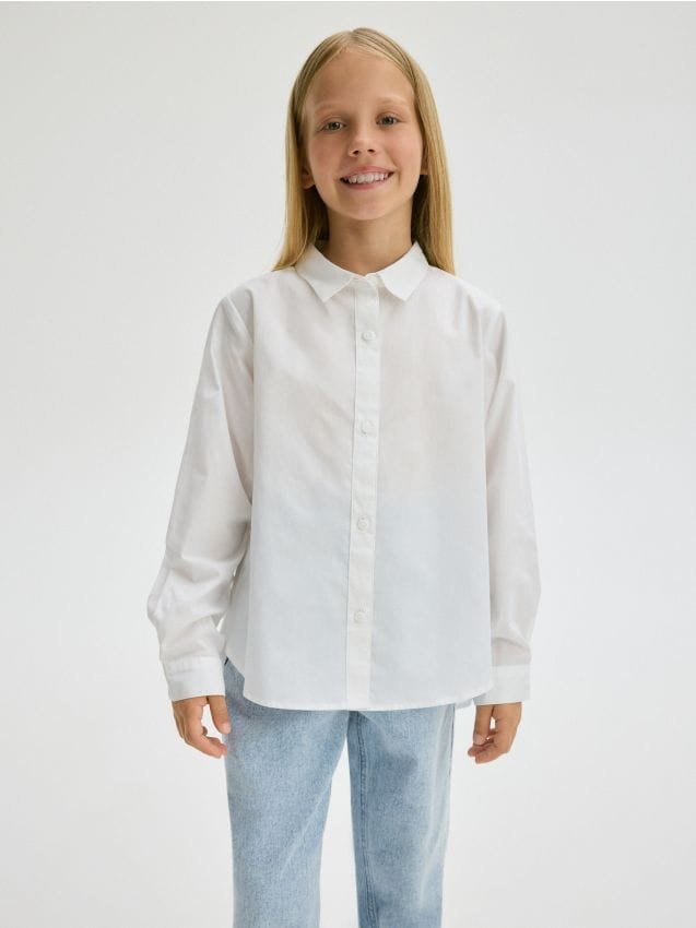 Reserved - Bawełniana koszula - biały