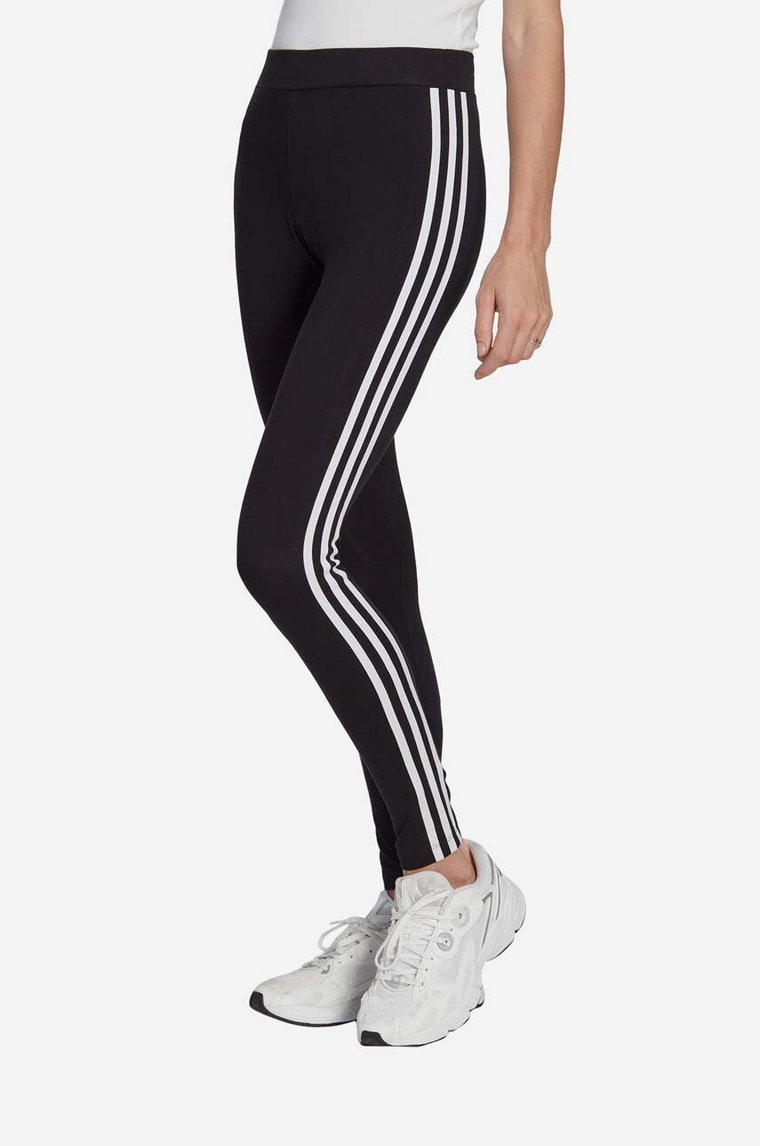 adidas Originals legginsy 3 Stripes Tigh damskie kolor czarny z aplikacją  IB7383