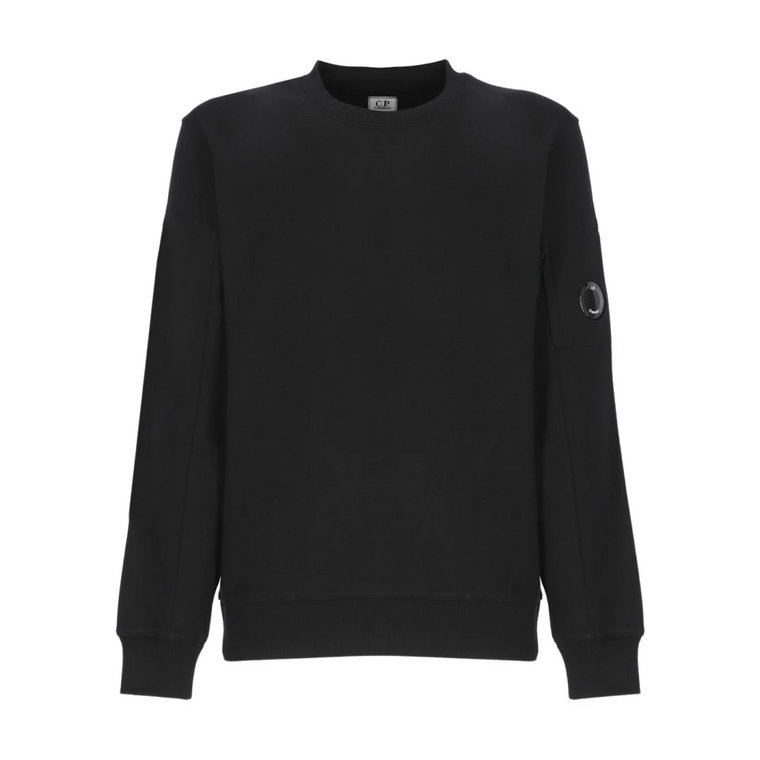 Czarny bawełniany sweter z kieszenią z ikonicznym logo C.p. Company