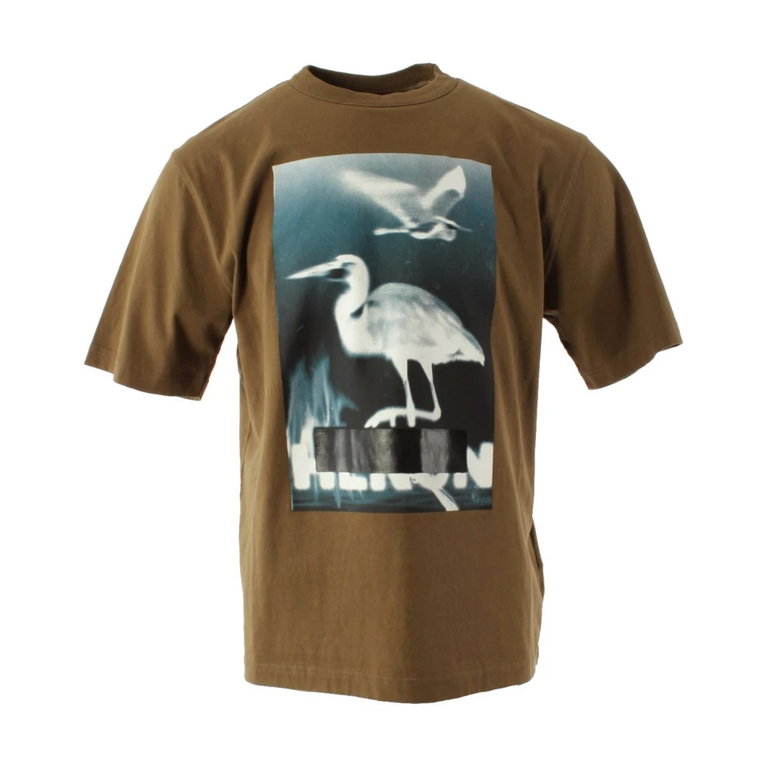 Stylowa Zielona Bawełniana Koszulka Męska Heron Preston