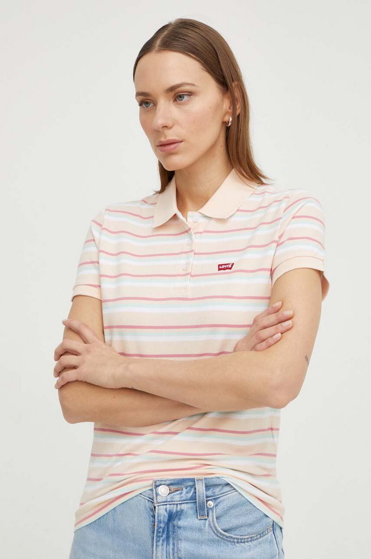 Levi's polo damski kolor beżowy