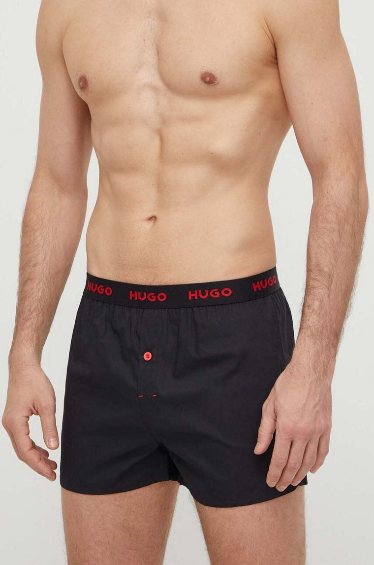 HUGO bokserki bawełniane 3-pack kolor czerwony