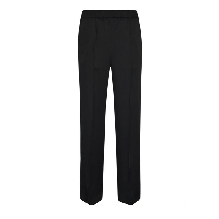 Eleganckie czarne spodnie z szerokimi nogawkami Jil Sander