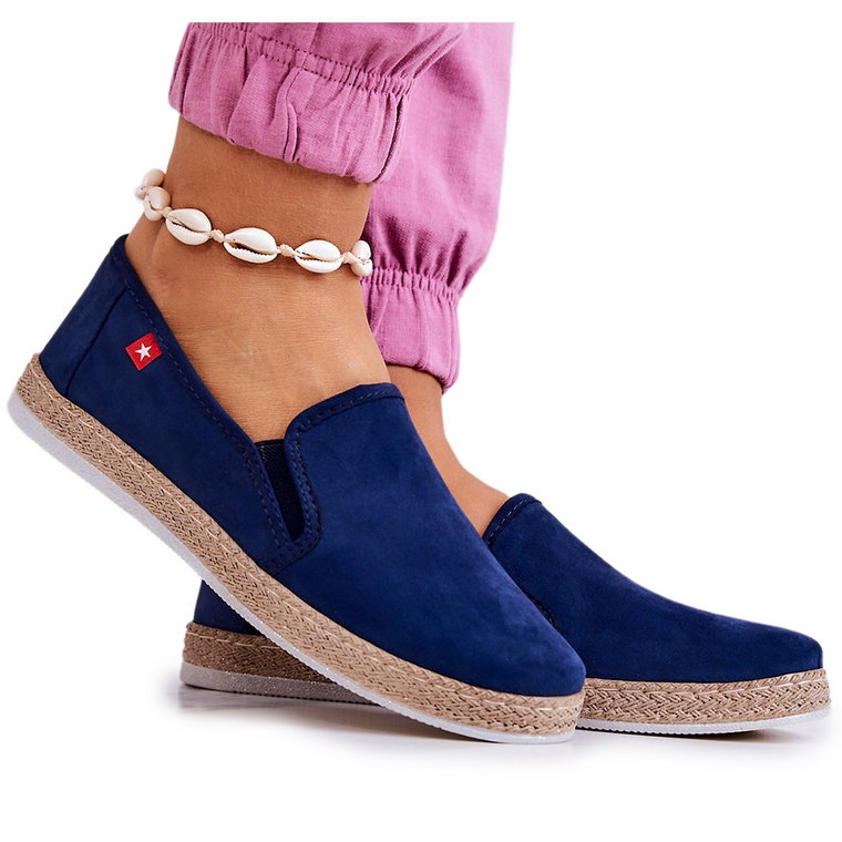 Damskie Espadryle Wsuwane Big Star JJ276003 Granatowe