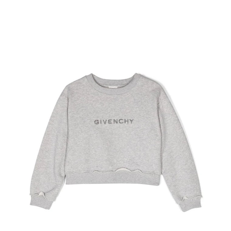 Szare Swetry dla Dzieci z Haftowanym Logo Givenchy