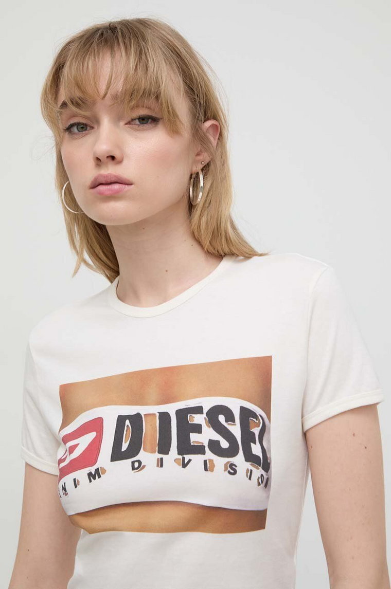 Diesel t-shirt bawełniany damski kolor biały