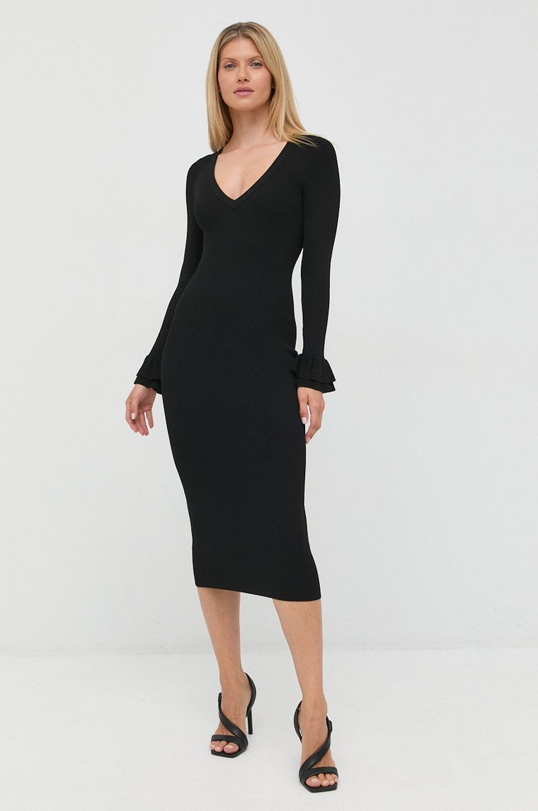 MICHAEL Michael Kors sukienka kolor czarny maxi dopasowana