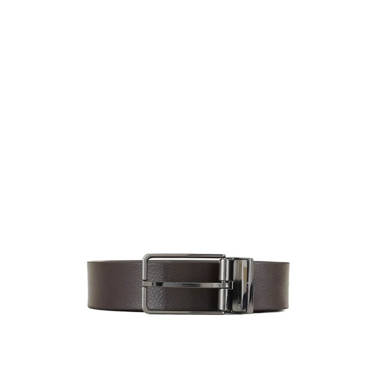 Emporio Armani Brown Czarny Reversible Belt Emporio Armani