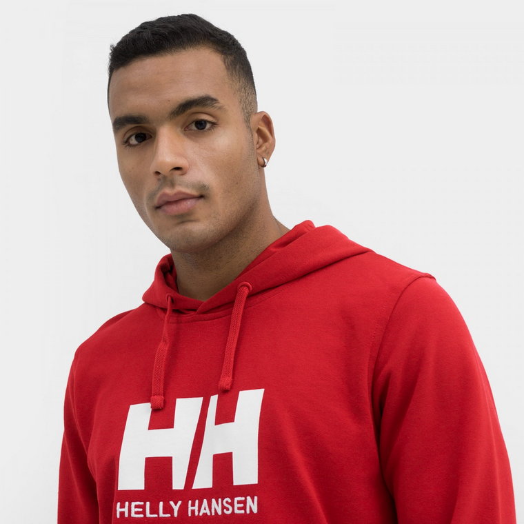 Męska bluza dresowa nierozpinana z kapturem HELLY HANSEN HH LOGO HOODIE - czerwona