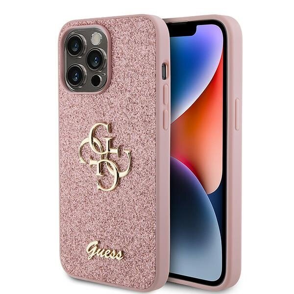 Guess GUHCP15LHG4SGP iPhone 15 Pro 6.1" różowy/pink hardcase Glitter Script Big 4G