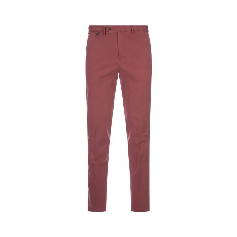 Czerwone spodnie z bawełny i lyocellu z średnią talią PT Torino