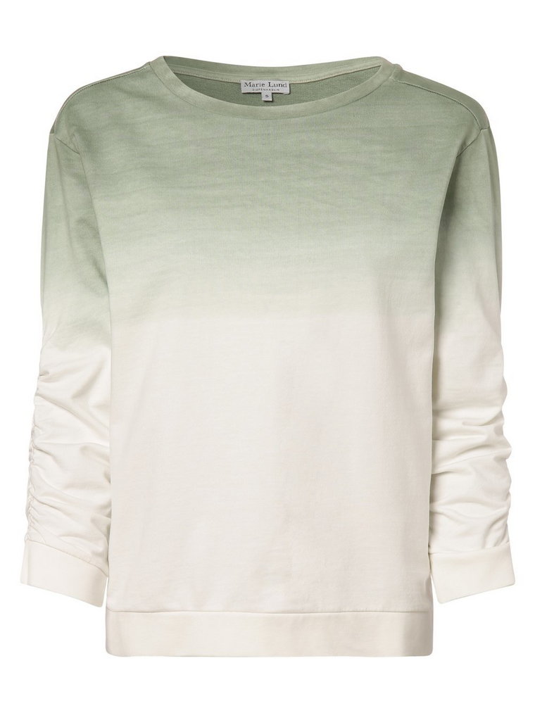 Marie Lund - Damska bluza nierozpinana, zielony|biały