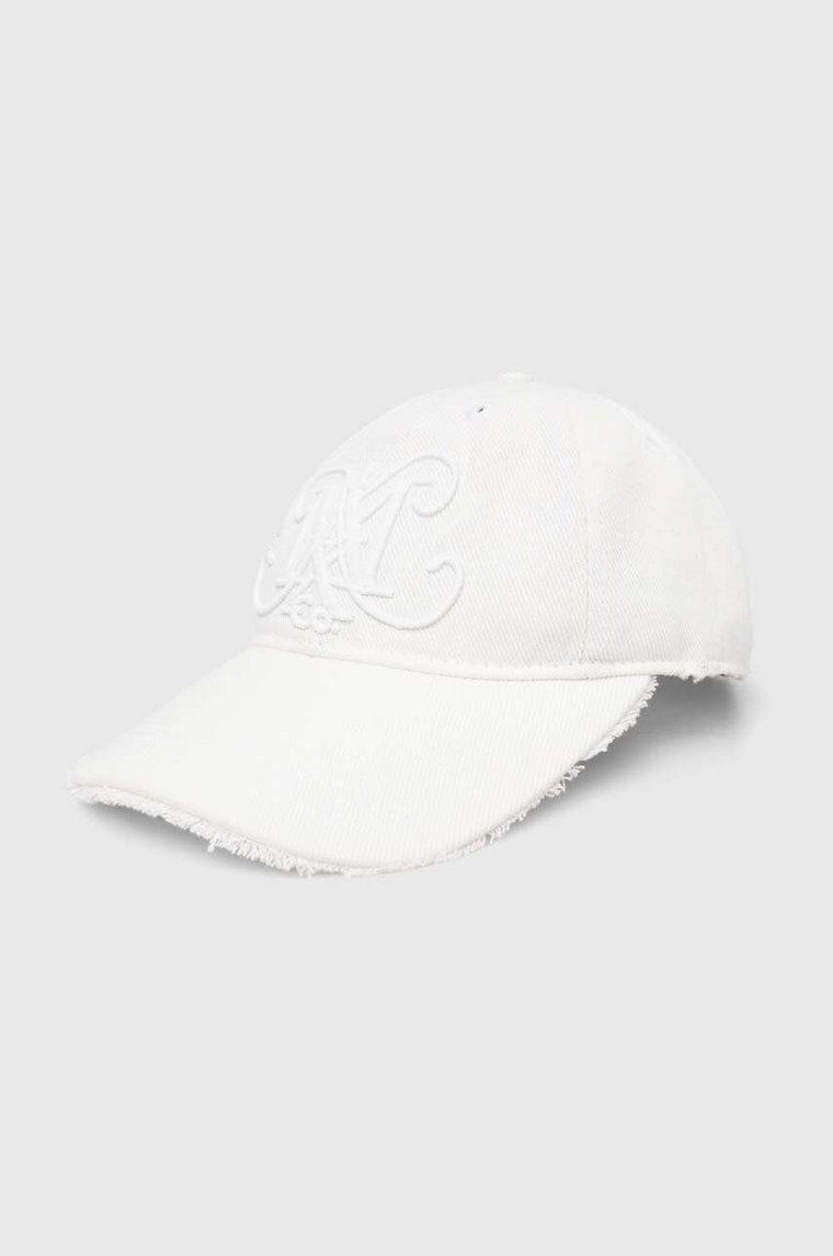 MAX&Co. czapka z daszkiem bawełniana kolor biały z aplikacją 2426576016200