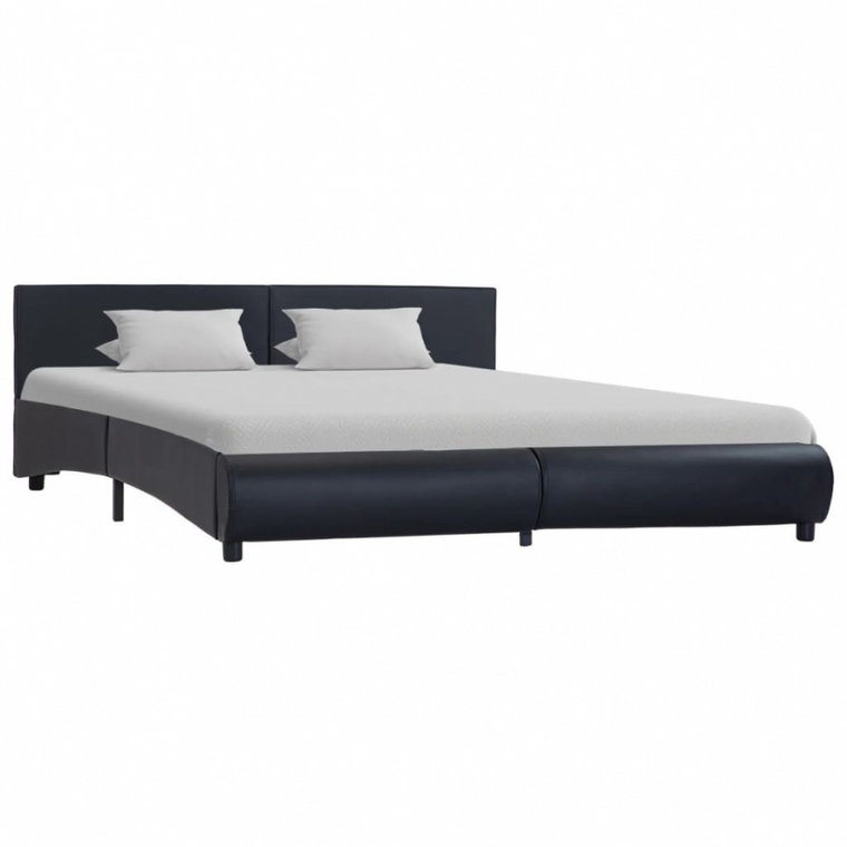 Rama łóżka, czarna, sztuczna skóra, 160 x 200 cm kod: V-285454