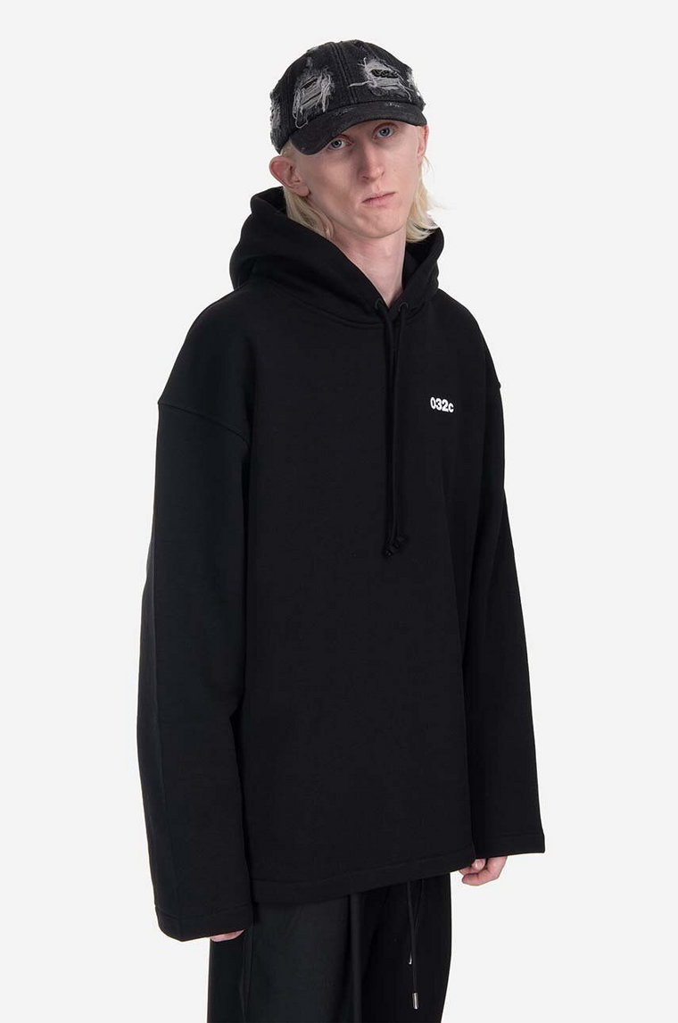 032C bluza bawełniana Content Maxi Hoodie męska kolor czarny z kapturem z nadrukiem SS23.C.2040-BLACK