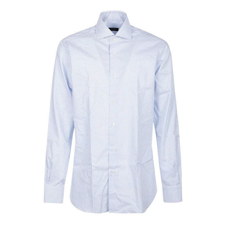 Bianco/Blu Neck Shirt Barba Napoli