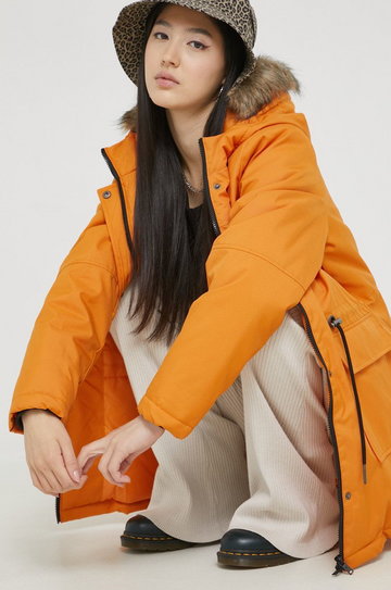 Noisy May kurtka damska kolor pomarańczowy zimowa
