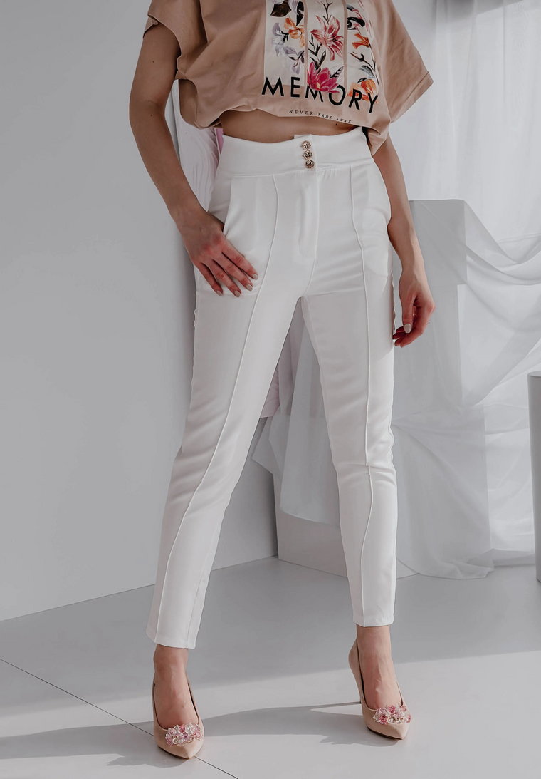 Eleganckie spodnie Visity białe S