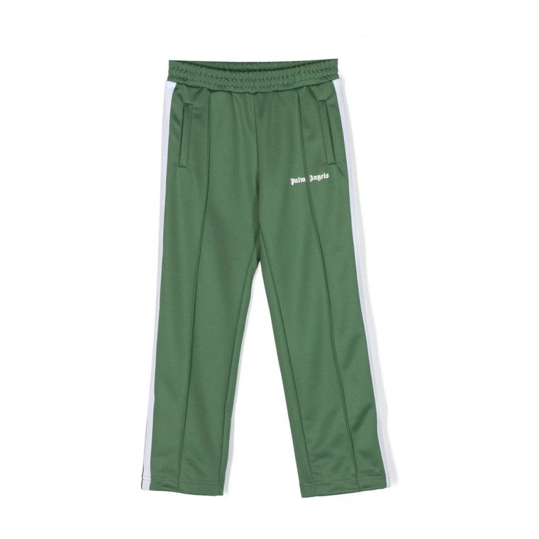 Zielone spodnie z elastycznym pasem Palm Angels