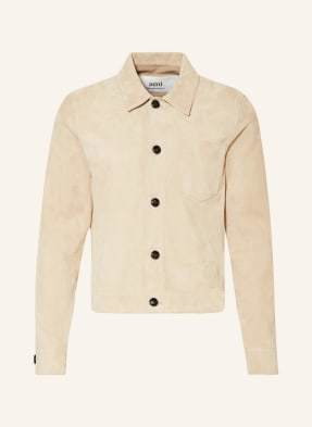 Ami Paris Overjacket Ze Skóry beige