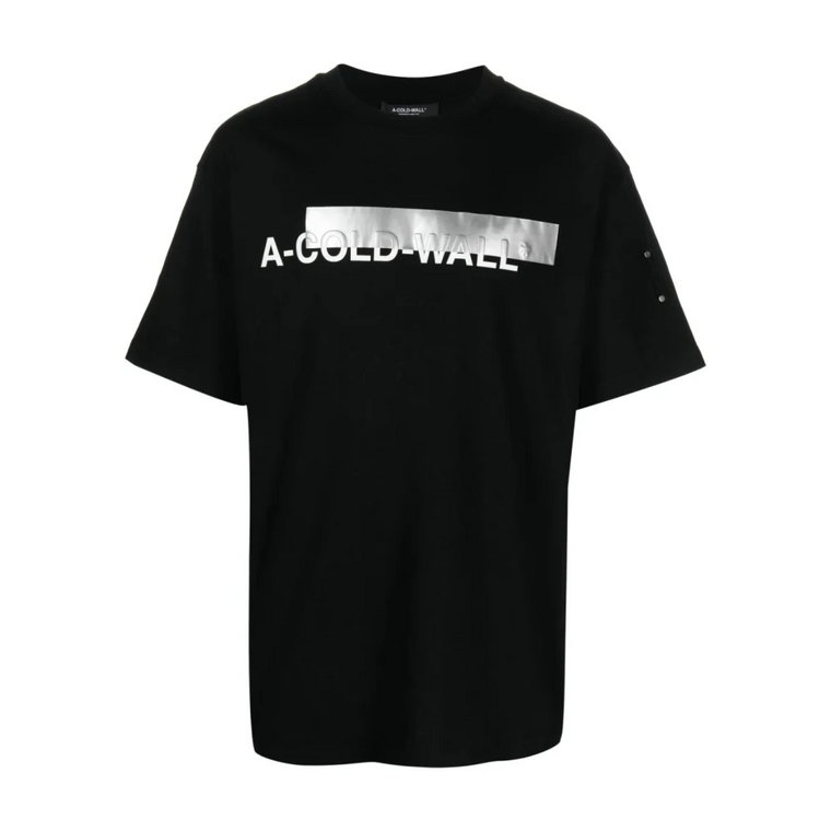 Czarne koszulki i pola z logo Strata A-Cold-Wall